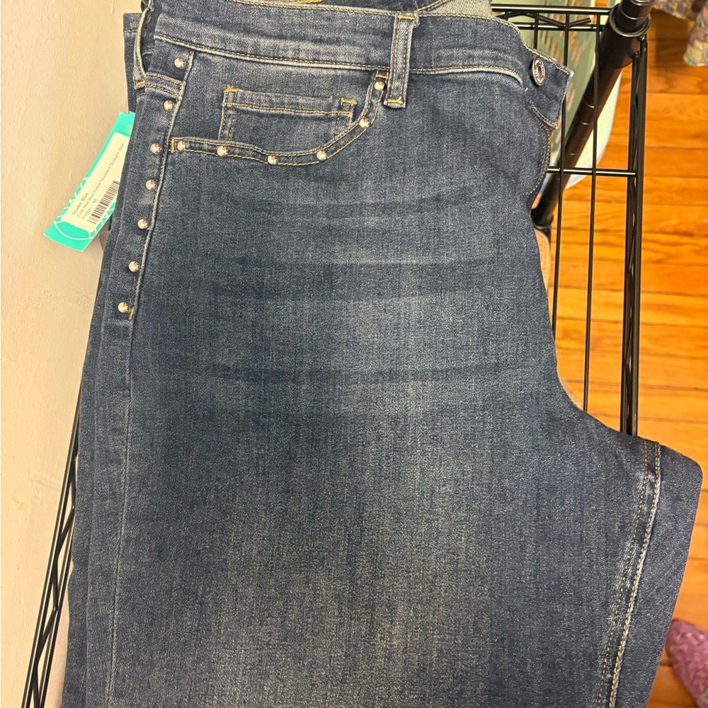 Studio High Rise Studded Blue Jeans